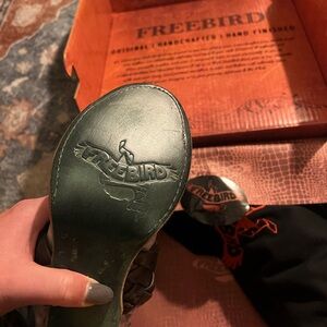 Brand New and never worn. In box with separate dust bags for each sandal